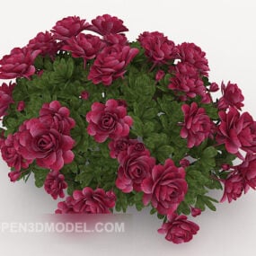 Model 3D rośliny doniczkowej z różą