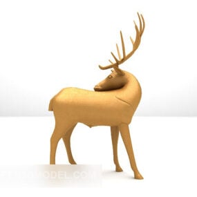 Plum Deer Sculpture 3d model
