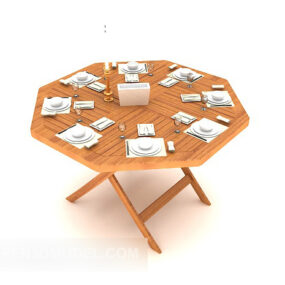Muebles de mesa poligonales modelo 3d