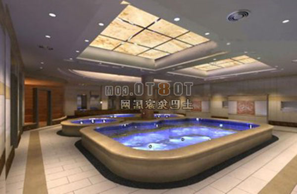 Interior de la piscina del hotel
