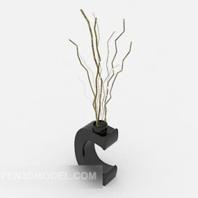 Black Vase Decor 3d model