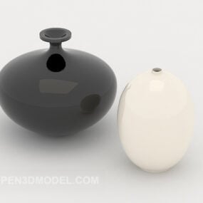Conjunto de vaso de ornamento de porcelana Modelo 3d