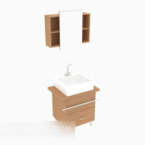 Porcelain Washbasin Furniture Set 3d model