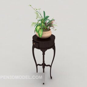 Potted Plant Vintage Rack 3d model