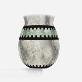 Pottery With Pattern Decorative 3d model