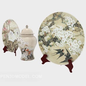 Antik Çin Porselen Süsler 3D model