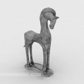 Décoration en pierre de figurine de cheval modèle 3D