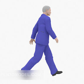 ビジネスの男性のキャラクター青いベスト3Dモデル