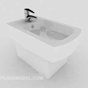 Public Toilet Washbasin 3d model