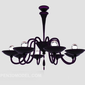 3д модель домашней фиолетовой люстры