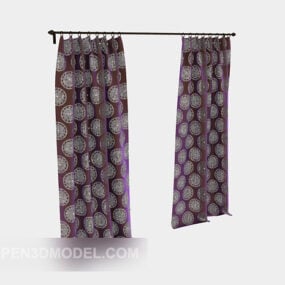 Purple Curtain Decor 3d model