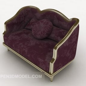 Purple European Multiplayer Sofa 3d model