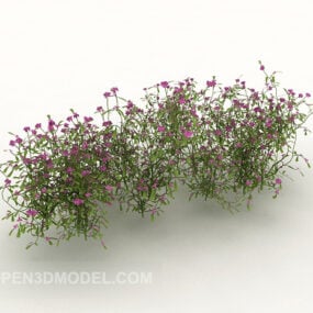 Lila Blumengartenbüsche 3D-Modell