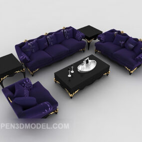 Canapé de style européen Purple Jane's modèle 3D