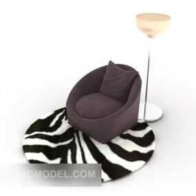 Modello 3d del divano pigro viola