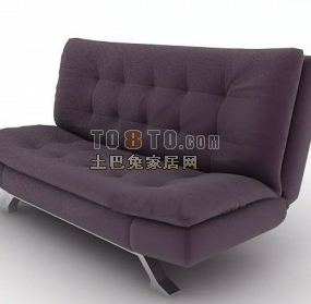 Modelo 3d de sofá multi-lugares em tecido roxo