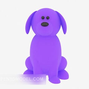 Mô hình 3d đồ chơi chó con màu tím