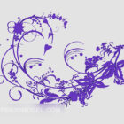 紫色の壁の花の装飾