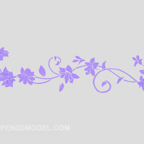 3D-модель фіолетового декору стіни з малюнком