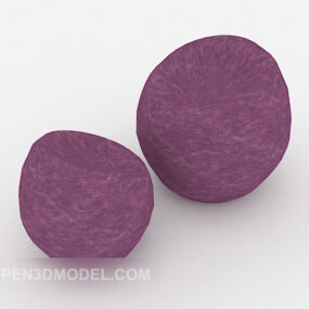 Purple Design Single Sofa Set 3d model