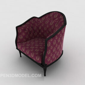 Фіолетовий ретро диван 3d модель