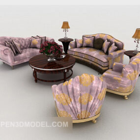 Mô hình 3d nội thất sofa dòng màu tím