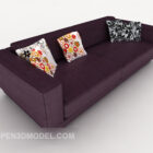 紫色简约多人沙发
