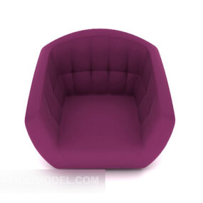 Modelo 3d de móveis simples roxos para sofá único