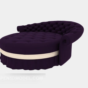 Фіолетовий круглий одномісний диван 3d модель