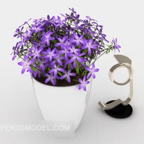 Purple Flower Small Potted 3d model