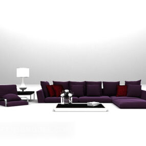 Purple Sofa Chair Modern Style 3d model