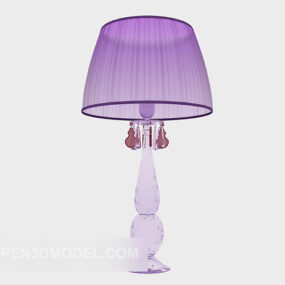 3D-Modell der Tischlampe mit violettem Schirm