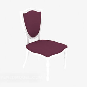 Krzesło z drewnianym oparciem, fioletowy Top Model 3D
