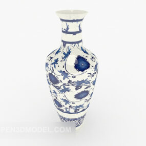 Vaso cinese in porcellana vintage modello 3d