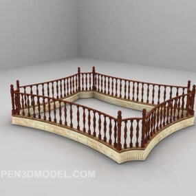 木栏杆3d模型