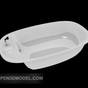 Round Bathtub With Stair 3d model