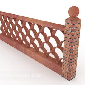 Red Brick Wall Furniture 3d model