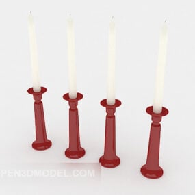 Red Candlestick 3d model