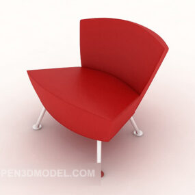 صندلی راحتی معمولی قرمز مدل سه بعدی