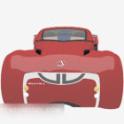 Kreslený červené chladné sportovní auto