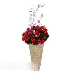 Red Flower Potted 3d-modell
