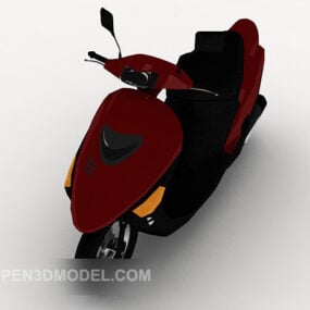 3д модель красного дамского мотоцикла