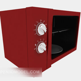 红色微波炉厨房家具3d模型