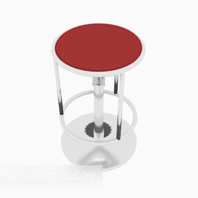 Czerwone nowoczesne stalowe nogi stołka Model 3D