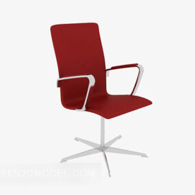 Red Fabric Office Staff Chair 3d model