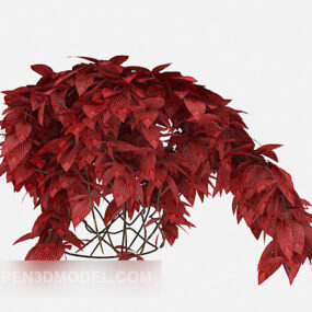 Red Ornamental Plant 3d model