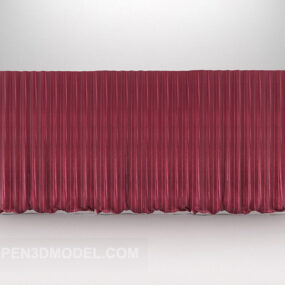 Mô hình 3d nội thất rèm cá tính màu đỏ