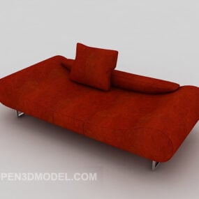 Divano reclinabile in pelle rossa modello 3d