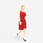 赤いスカートの女性キャラクター