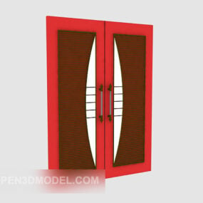 Red Sliding Gate 3d model